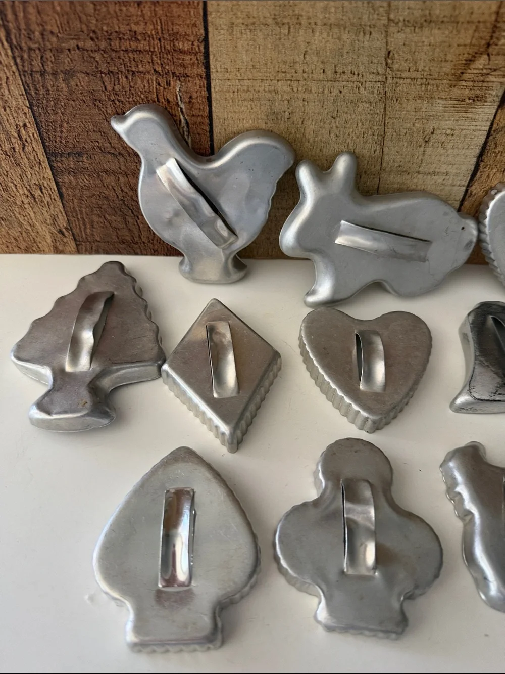 Vintage Aluminum Cookie Cutters and Measuring Cups Set